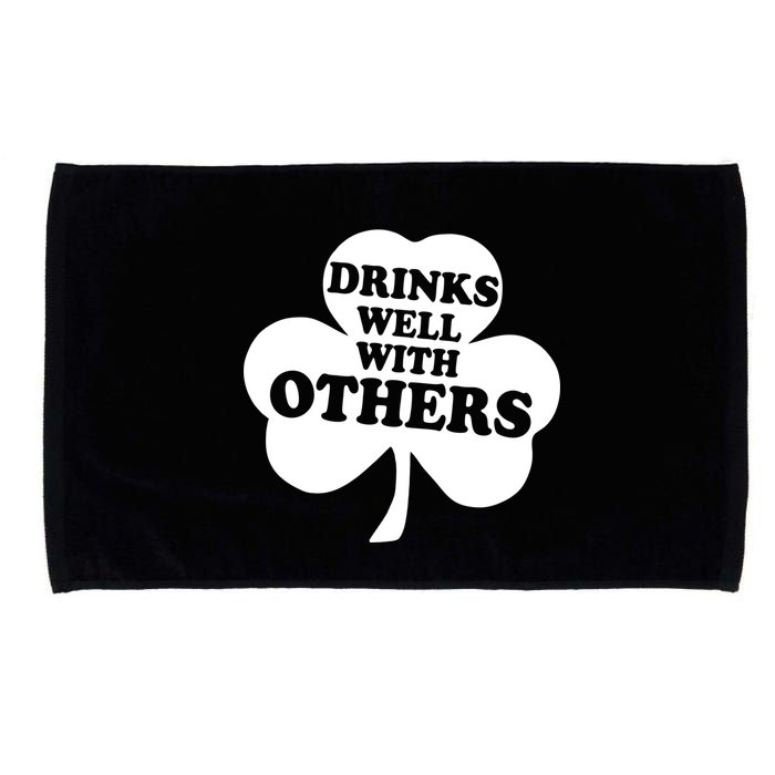 Drinks Well With Others Funny St. Patrick's Day Drinking Microfiber Hand Towel