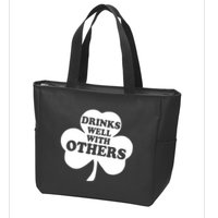 Drinks Well With Others Funny St. Patrick's Day Drinking Zip Tote Bag