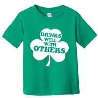 Drinks Well With Others Funny St. Patrick's Day Drinking Toddler T-Shirt