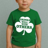 Drinks Well With Others Funny St. Patrick's Day Drinking Toddler T-Shirt