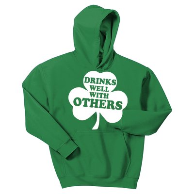 Drinks Well With Others Funny St. Patrick's Day Drinking Kids Hoodie