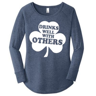 Drinks Well With Others Funny St. Patrick's Day Drinking Women's Perfect Tri Tunic Long Sleeve Shirt