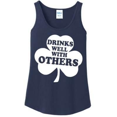 Drinks Well With Others Funny St. Patrick's Day Drinking Ladies Essential Tank