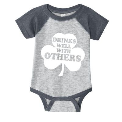 Drinks Well With Others Funny St. Patrick's Day Drinking Infant Baby Jersey Bodysuit