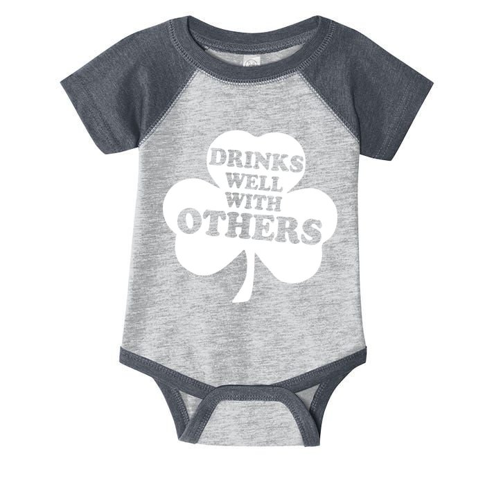 Drinks Well With Others Funny St. Patrick's Day Drinking Infant Baby Jersey Bodysuit