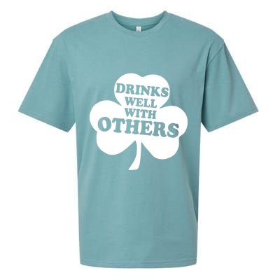 Drinks Well With Others Funny St. Patrick's Day Drinking Sueded Cloud Jersey T-Shirt