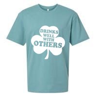 Drinks Well With Others Funny St. Patrick's Day Drinking Sueded Cloud Jersey T-Shirt