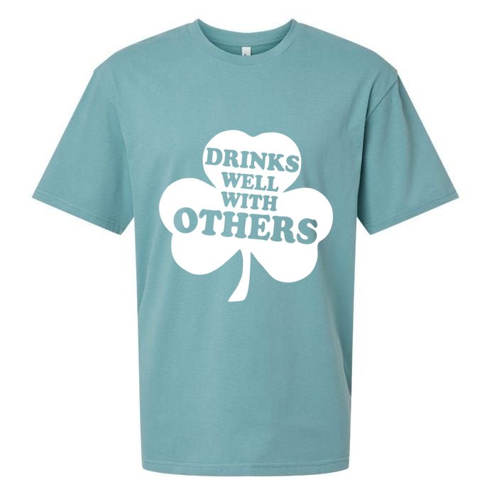 Drinks Well With Others Funny St. Patrick's Day Drinking Sueded Cloud Jersey T-Shirt