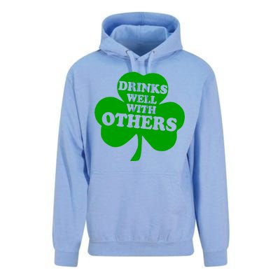 Drinks Well With Others Funny St. Patrick's Day Drinking Unisex Surf Hoodie