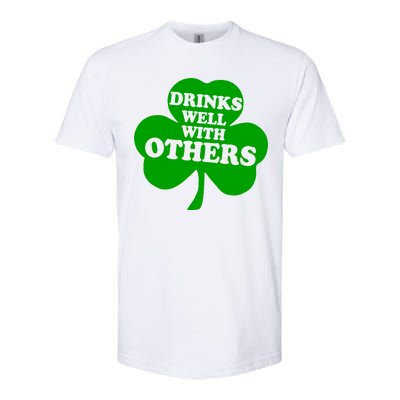 Drinks Well With Others Funny St. Patrick's Day Drinking Softstyle CVC T-Shirt