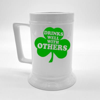 Drinks Well With Others Funny St. Patrick's Day Drinking Beer Stein