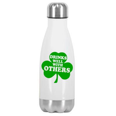 Drinks Well With Others Funny St. Patrick's Day Drinking Stainless Steel Insulated Water Bottle