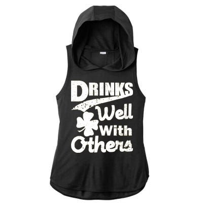 Drinks Well With Others St. Patrick's Day Ladies PosiCharge Tri-Blend Wicking Draft Hoodie Tank