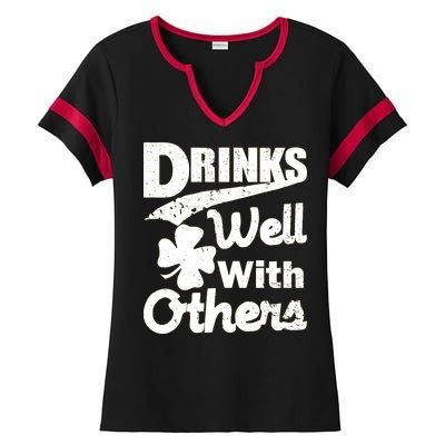 Drinks Well With Others St. Patrick's Day Ladies Halftime Notch Neck Tee