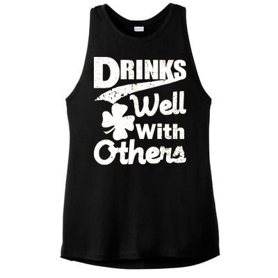 Drinks Well With Others St. Patrick's Day Ladies PosiCharge Tri-Blend Wicking Tank