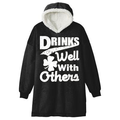 Drinks Well With Others St. Patrick's Day Hooded Wearable Blanket