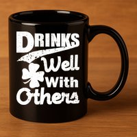 Drinks Well With Others St. Patrick's Day 11oz C Handle Ceramic Mug