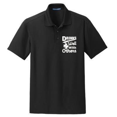 Drinks Well With Others St. Patrick's Day Dry Zone Grid Polo