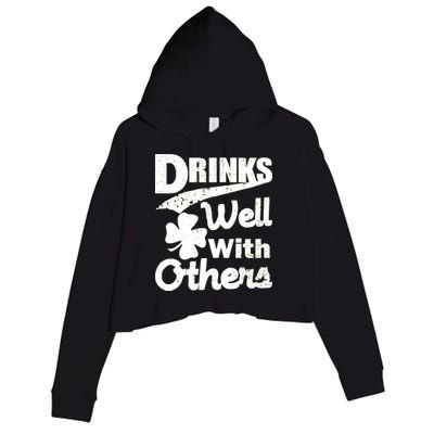 Drinks Well With Others St. Patrick's Day Crop Fleece Hoodie