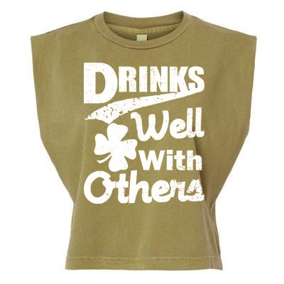 Drinks Well With Others St. Patrick's Day Garment-Dyed Women's Muscle Tee