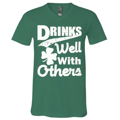 Drinks Well With Others St. Patrick's Day V-Neck T-Shirt