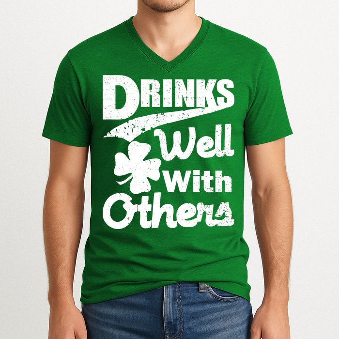 Drinks Well With Others St. Patrick's Day V-Neck T-Shirt