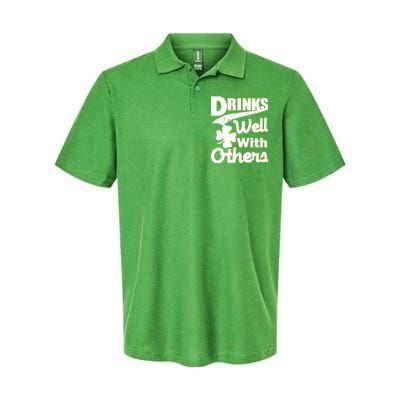 Drinks Well With Others St. Patrick's Day Softstyle Adult Sport Polo