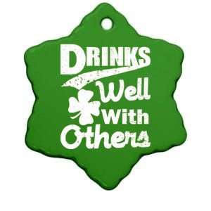 Drinks Well With Others St. Patrick's Day Ceramic Star Ornament