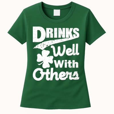 Drinks Well With Others St. Patrick's Day Womens T-Shirt