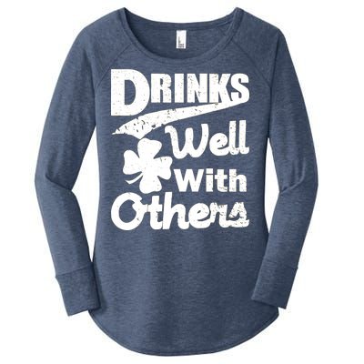 Drinks Well With Others St. Patrick's Day Women's Perfect Tri Tunic Long Sleeve Shirt