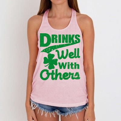 Drinks Well With Others St. Patrick's Day Women's Knotted Racerback Tank