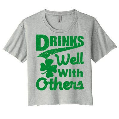 Drinks Well With Others St. Patrick's Day Women's Crop Top Tee