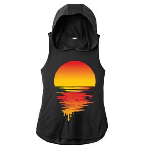 Dripping Sunset Ladies PosiCharge Tri-Blend Wicking Draft Hoodie Tank