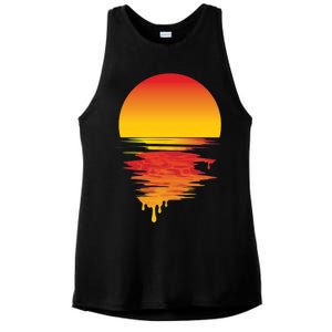 Dripping Sunset Ladies PosiCharge Tri-Blend Wicking Tank