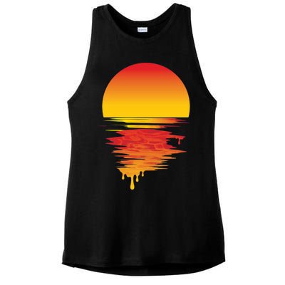 Dripping Sunset Ladies PosiCharge Tri-Blend Wicking Tank