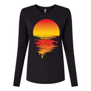 Dripping Sunset Womens Cotton Relaxed Long Sleeve T-Shirt