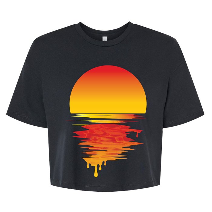 Dripping Sunset Bella+Canvas Jersey Crop Tee