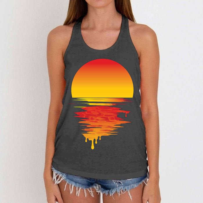 Dripping Sunset Women's Knotted Racerback Tank