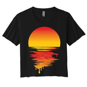 Dripping Sunset Women's Crop Top Tee