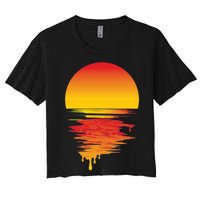 Dripping Sunset Women's Crop Top Tee