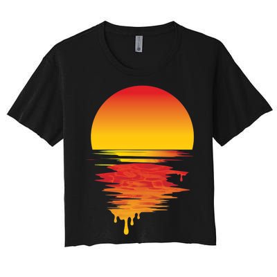 Dripping Sunset Women's Crop Top Tee