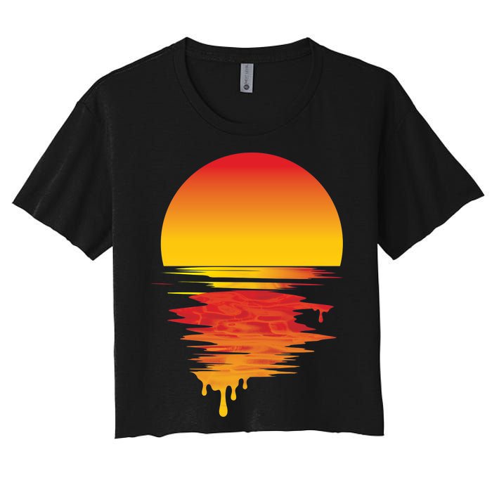 Dripping Sunset Women's Crop Top Tee