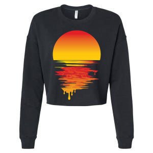 Dripping Sunset Cropped Pullover Crew