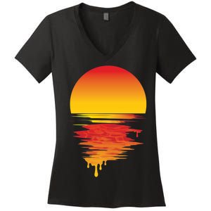 Dripping Sunset Women's V-Neck T-Shirt