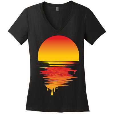 Dripping Sunset Women's V-Neck T-Shirt