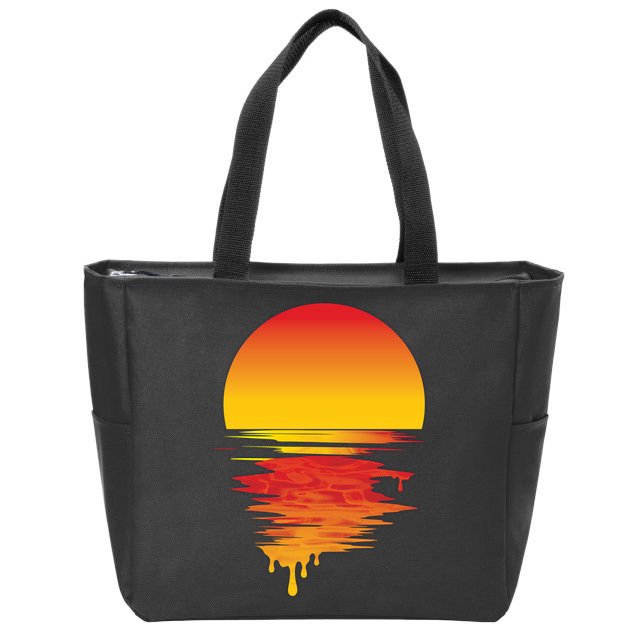 Dripping Sunset Zip Tote Bag