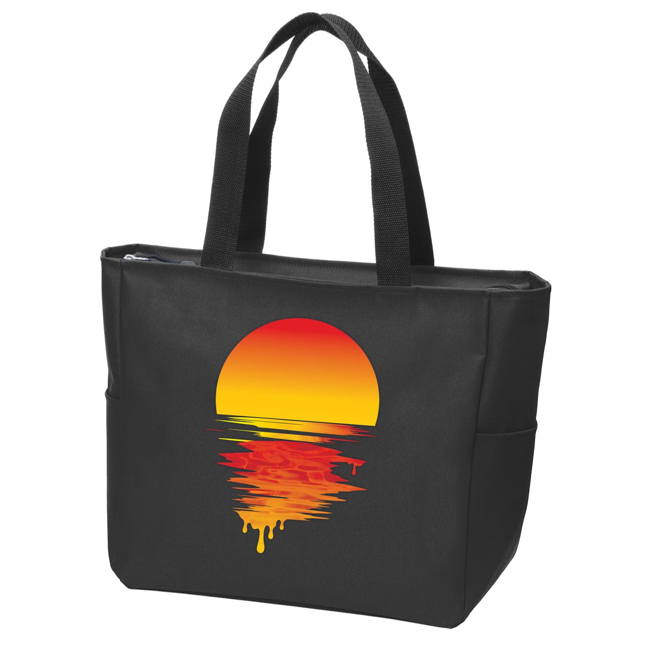 Dripping Sunset Zip Tote Bag
