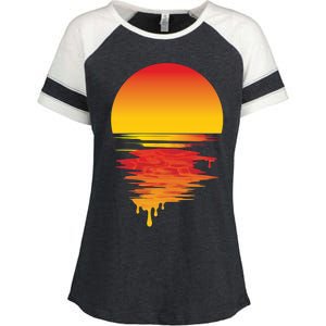 Dripping Sunset Enza Ladies Jersey Colorblock Tee