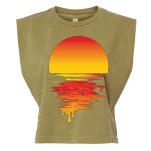 Dripping Sunset Garment-Dyed Women's Muscle Tee