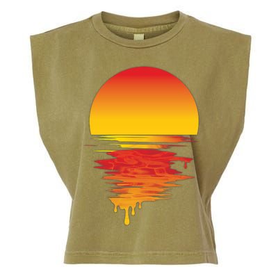 Dripping Sunset Garment-Dyed Women's Muscle Tee